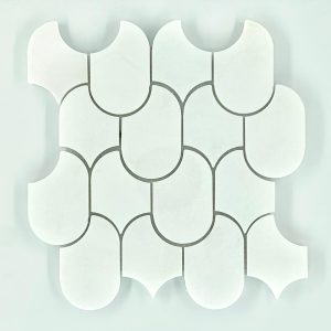 Fin Pure White Marble Mosaic